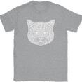 thumbnail image 1 of Cat Mandala T-Shirt Trippy Pattern Kitten Feline Animal Funny Humor Gift Tee - Heather Grey, S, 1 of 1