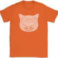 thumbnail image 1 of Cat Mandala T-Shirt Trippy Pattern Kitten Feline Animal Funny Humor Gift Tee - Orange, M, 1 of 1