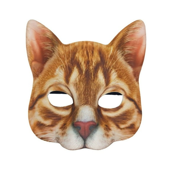 Cat Mask Animal Half Face Mask Fancy Dress Animal Tabby Mask Animal Cat Head Mask Halloween Novelty Costume Party Accessory