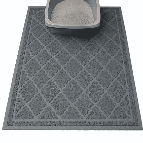 24" x 17" Cat Litter Mat Litter Trapping Mat, Non-slip Cat Litter Box Mat with Scatter Control, Soft on Kitty’s Paws