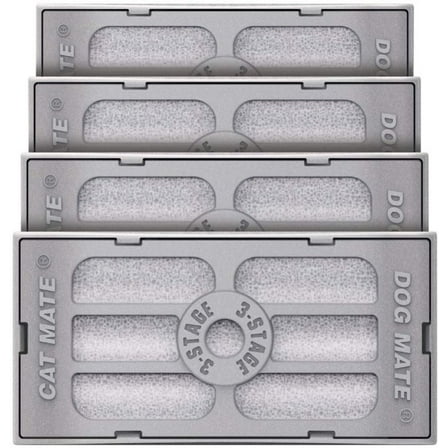Cat Mate 3-Stage Polymer-Carbon Filter Water Fountain with Replacement Cartridges (4 Pack)