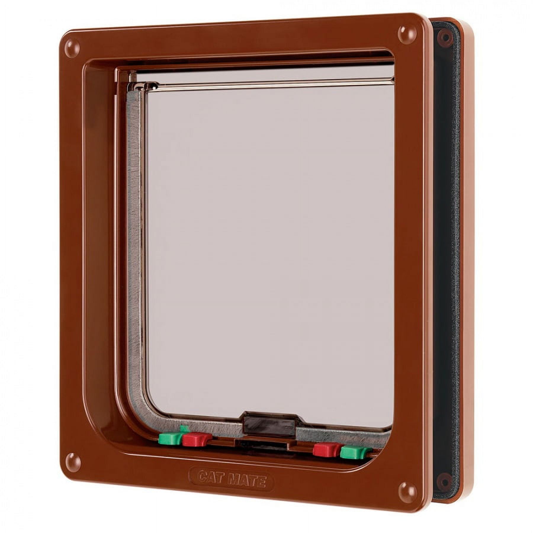 Large Brown Polymer Pet Door with Lock for Cats and Dogs