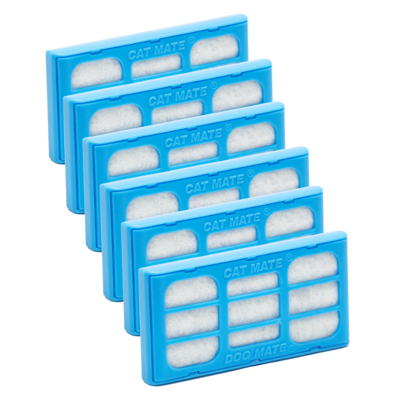 Cat Mate 6-Pack of Polymer-Carbon Filters for All Cat Mate and Dog Mate Pet Fountains