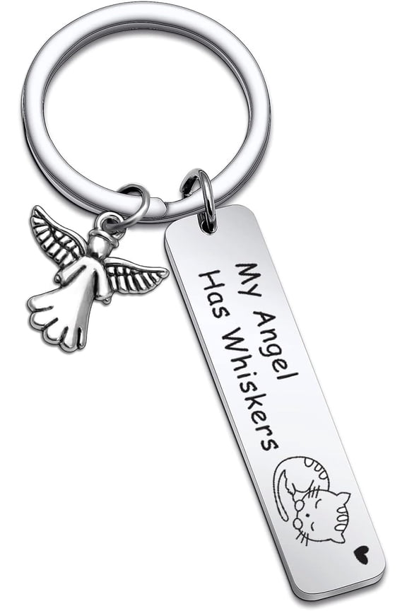 Cat Memorial Keychain In Memory of Cat Jewelry For Remembrance Gift For Loss of Cat Sympathy Gift