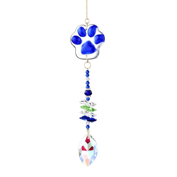 Cat Memorial Wind Chime for Loss of Pet, Sympathy Gift for Grieving Pet Lover, Windchimes Outdoors Garden or Living Room Decor with Paw Charm, Blue
