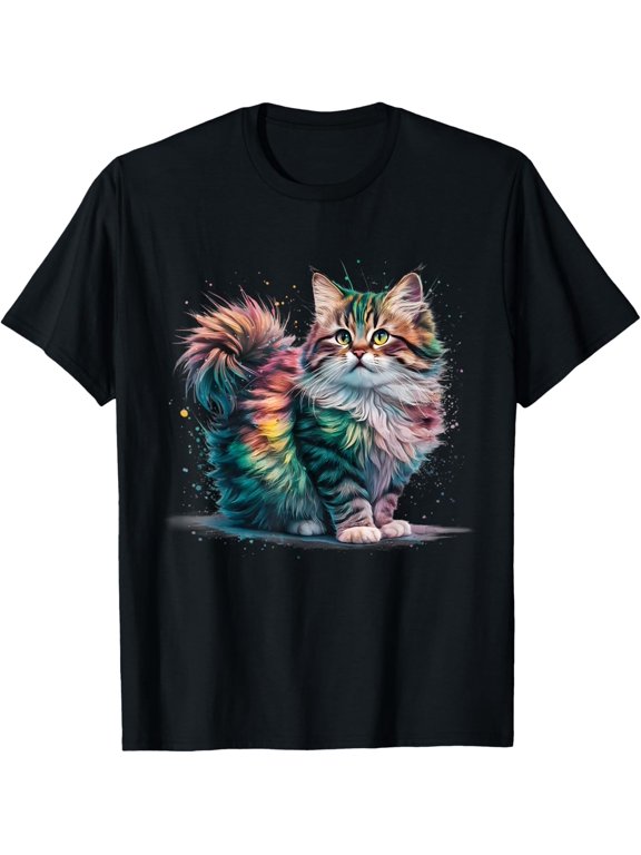 Cat Men Woman Colorful Cat T-Shirt