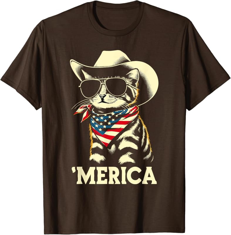 Cat Men Women Kids Funny Patriotic TShirt Funny Personalized Printed T