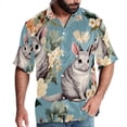 thumbnail image 1 of Cat Men's Casual Printed Hawaiian Poplin Button Down Short Sleeve Beach Shirt Unisex, 1 of 6