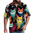 thumbnail image 1 of Cat Men's Short Sleeve Beach Button Down Casual Printed Summer Shirts - Unisex, 1 of 6