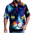 thumbnail image 1 of Cat Men's Short Sleeve Poplin Shirt, Casual Printed Button Down Summer Beach Shirt - Unisex, 1 of 6