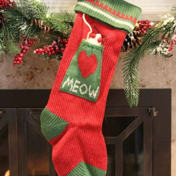 Cat "Meow" Christmas Stocking
