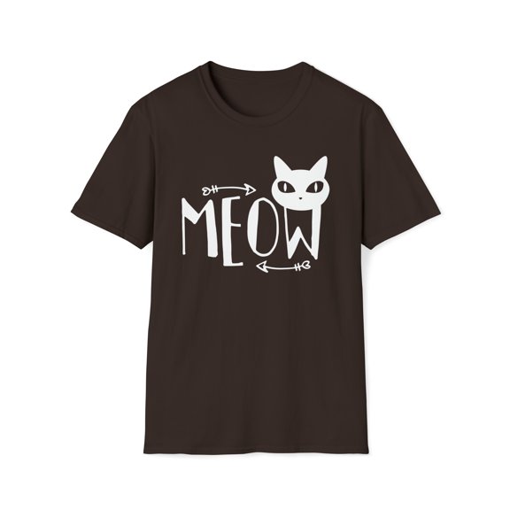 Cat Meow, Gildan Unisex Softstyle T-Shirt, Fur Parents Graphic Tee, S-3XL