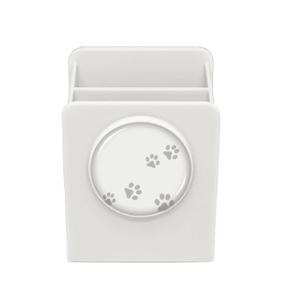 Cat Mewing Animal Gray Footprint Art Paw Print Desk Pencil Holder Cup Pen Organizer