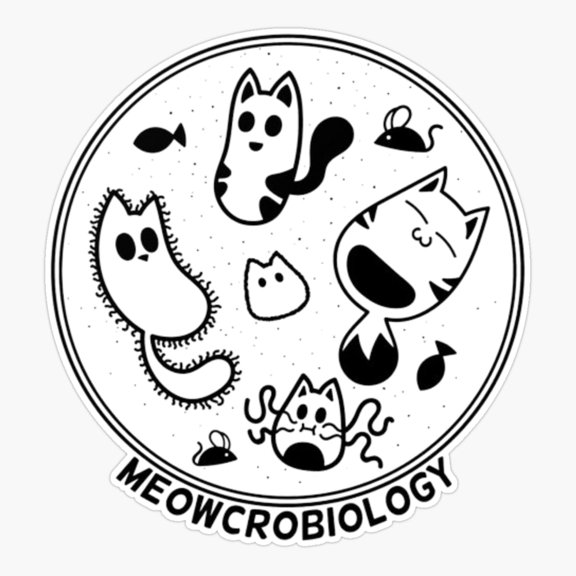 Cat Microbiology Bacteria Science Lab Sticker