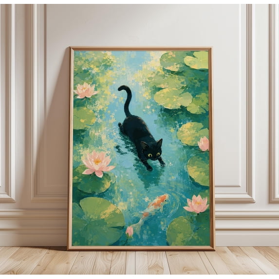 Cat Minimalist Animal Cat Modern Ocean Aesthetic Pet Poster , Poster ...