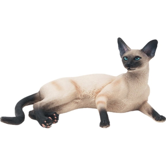 Cat Model Siamese Cat Statue Ornament Lucky Cat Figurines Small Kitten Sculpture Art Decoration Collectible Tabletop Ornament Home Decoration Fake Cat Model