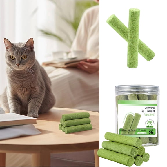 Cat Molar & Dental Chew Sticks With Natural Cat Grass, 10-Count Can (50G) - Maintains Oral Hygiene, Satisfies Chewing Needs, 50G Weight, Cat Grass Formula - For Pet Cats, Kittens,