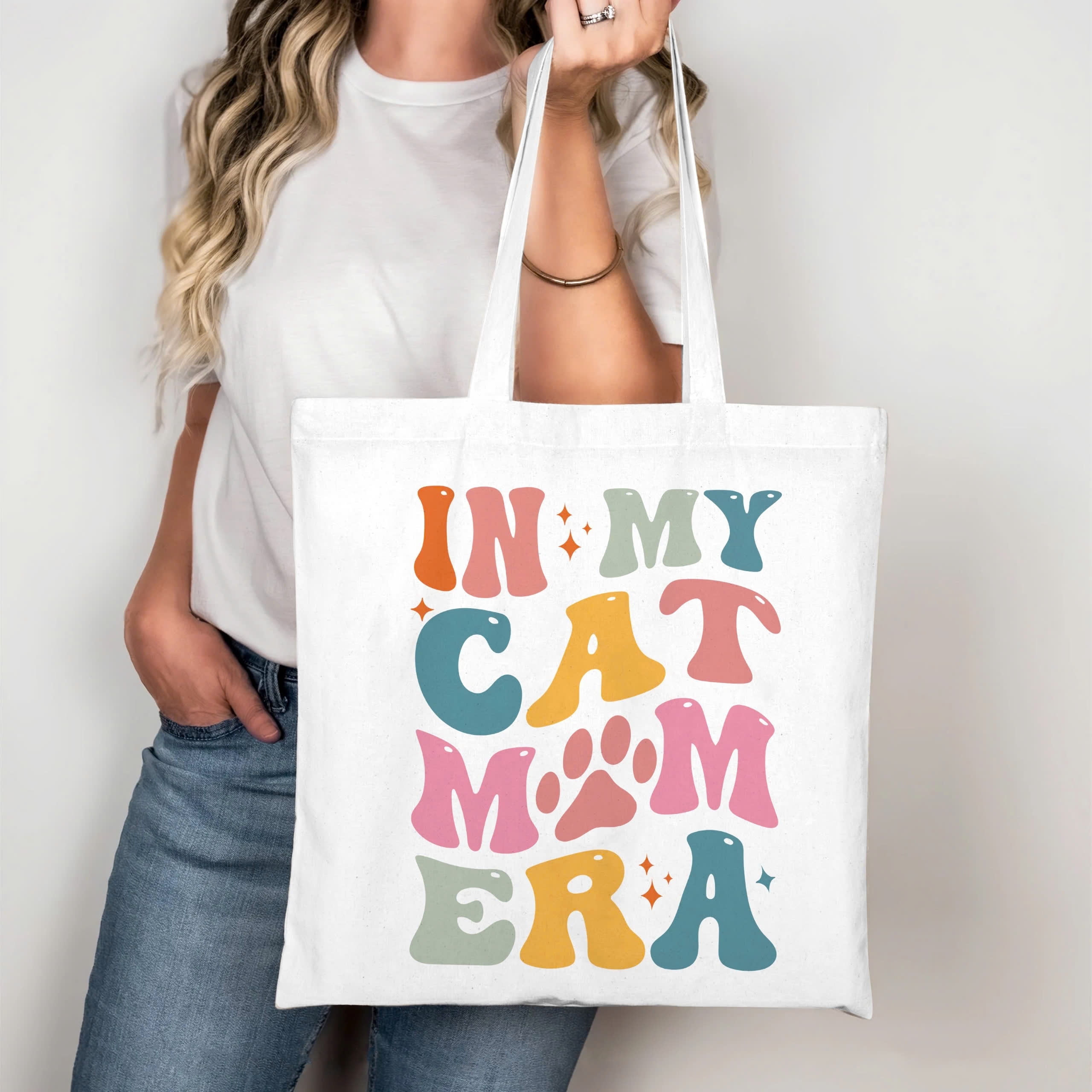 80SCREATIVE Cat Mom Bag In My Mom Era Tote Bag Cat Mom Gift Cat Lover Gift Mothers Day