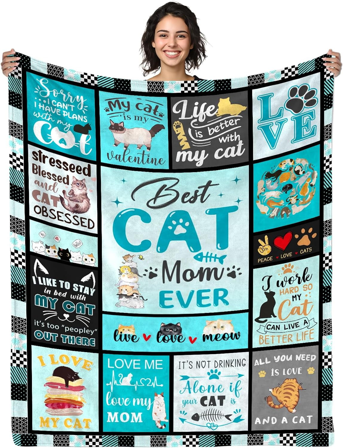 Cat Mom Blank Cat Lover Gifts for Women, Valentines Cat Gifts for Cat Lovers, Best Cat Mom Ever, Cat Mom Gifts for Birthday, Cat Owners Gifts for Christmas Thanksigiving