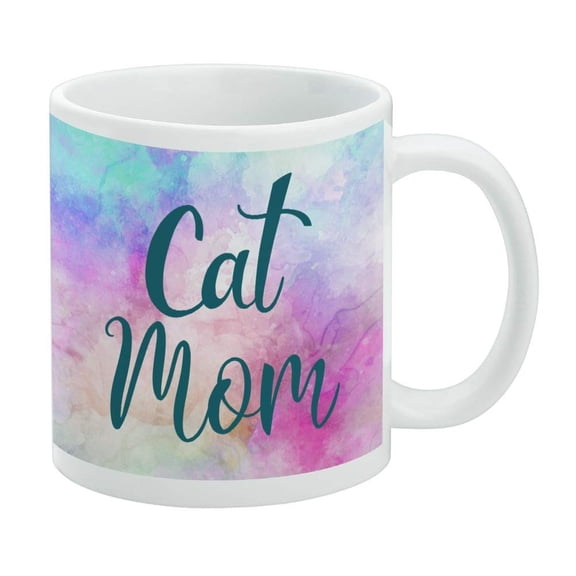 Cat Mom Colorful White Mug