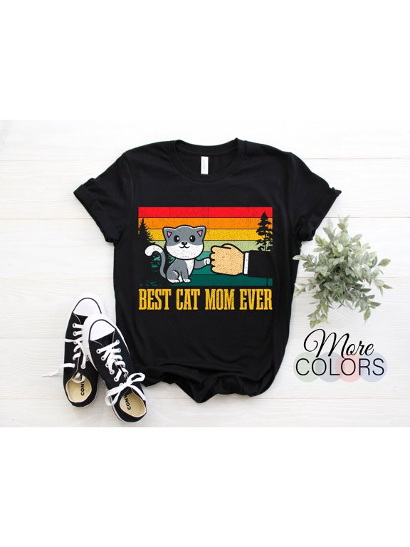 Cat Mom Cute Funny Vintage Retro T-Shirt, Cats Lover Gift, Best Cat Mama, Cute Kitty Owner, Kitten Outfit, Mother's Day, Birthday Present,