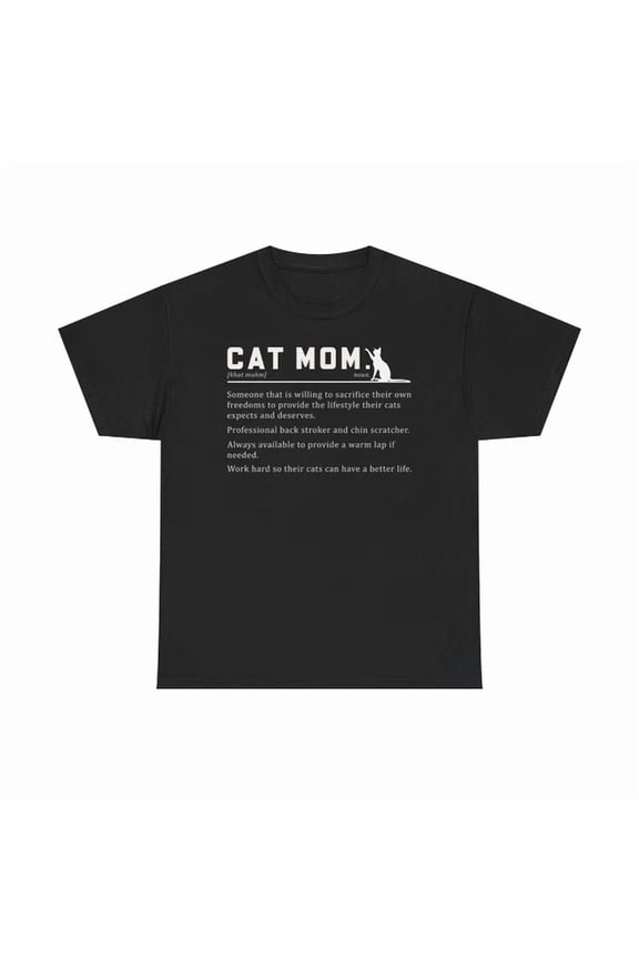 Cat Mom Definition Meaning Cats Kitten Lover Mother T-Shirt Tee Gift New
