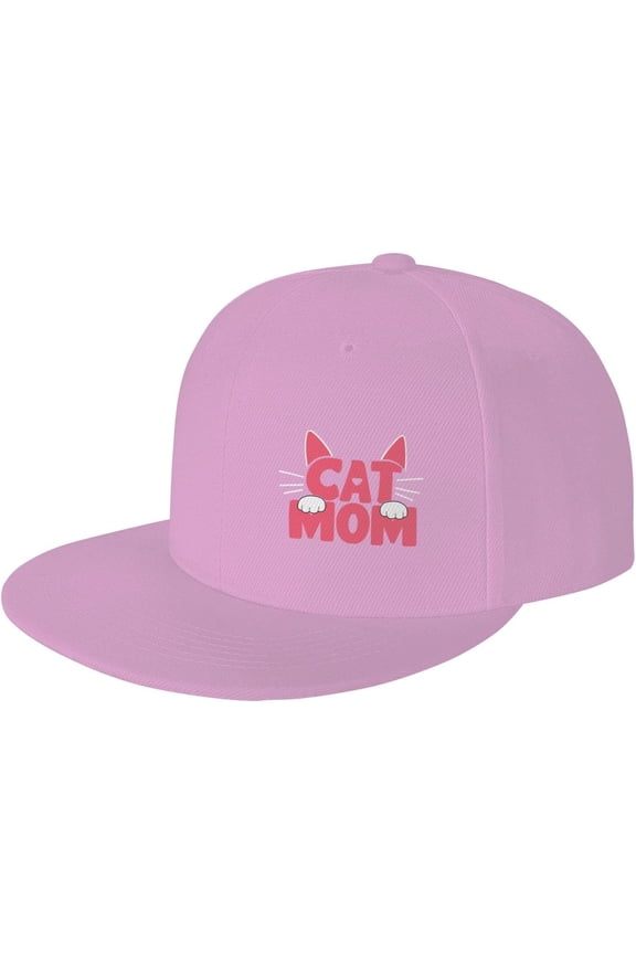 Cat Mom Flat Bill Hats Teens Cool Snapback Baseball Cap Unisex