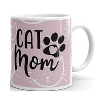 Cat Mom For Lover Funny Coffee Tea Ceramic Mug Office Work Cup Gift 11 Oz