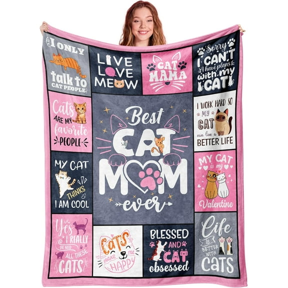 Cat Mom Gifts Blanket , for Cat Lovers for Women, Cat Lovers Gifts for Women, Cat Gifts for Cat Lovers, Funny Cat Themed Gifts, Cat Lovers Gift Ideas, Cat Lady Gifts, Cat Mom Cat Mom