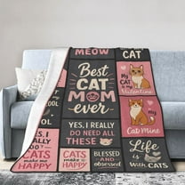 Cat Mom Gifts Blanket, Mothers Day Birthday Gifts for Cat Lovers for Women, Cats Lovers Gifts for Women, Funny Cats Themed Gifts, Cat Lady Mom Mother Present 60x50