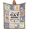 thumbnail image 1 of Cat Mom Gifts for Women, Cat Mom Blankets and Throws 60x80 Inch, Cat Lover Gifts for Women, Cat Blanket for Women, Gifts for Cat Owners for Mothers Day Christmas Thanksigiving, 1 of 6