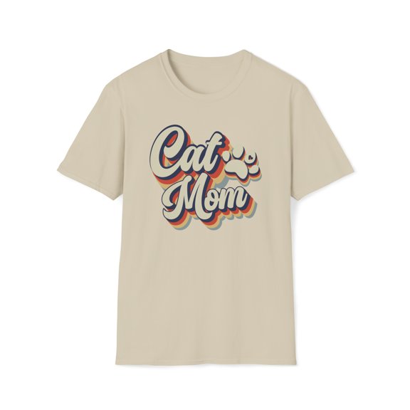 Cat Mom, Gildan Unisex Softstyle Shirt, Retro Vintage Graphic Shirt, S-3XL
