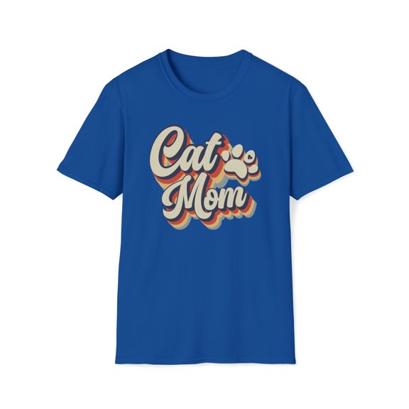 Cat Mom, Gildan Unisex Softstyle Shirt, Retro Vintage Graphic Shirt, S-3XL