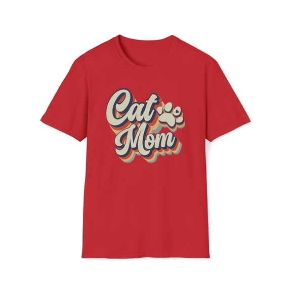 Cat Mom, Gildan Unisex Softstyle Shirt, Retro Vintage Graphic Shirt, S-3XL