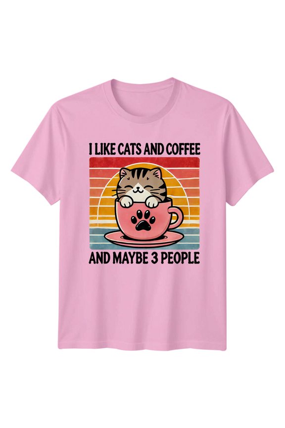 Cat Mom Groovy Text T-Shirt, Womens Mens Cat Lover Shirt All Size S-5XL