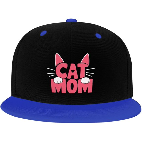 Cat Mom Hip Hop Hat Two Tone Flat Bill 6 Panel Cap Unisex