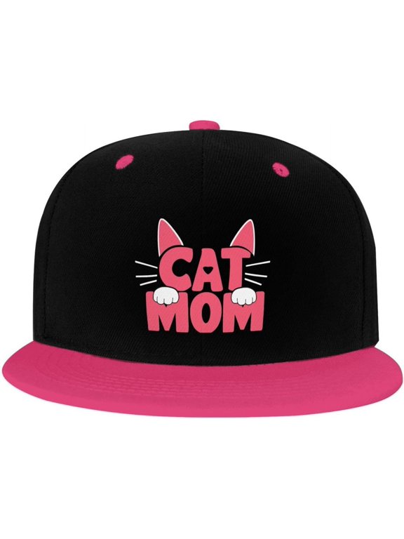 Cat Mom Hip Hop Hat Two Tone Flat Bill 6 Panel Cap Unisex