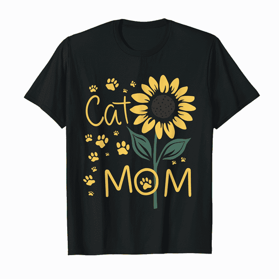 Cat Mom Mother's Day Gifts Sunflower Himalayan Mom T-Shirt