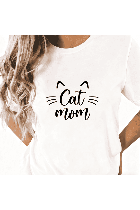 Cute Cat Mom Print Tshirt Graphic Tees White Shirts Pet Lovers Gift S-5XL Tops