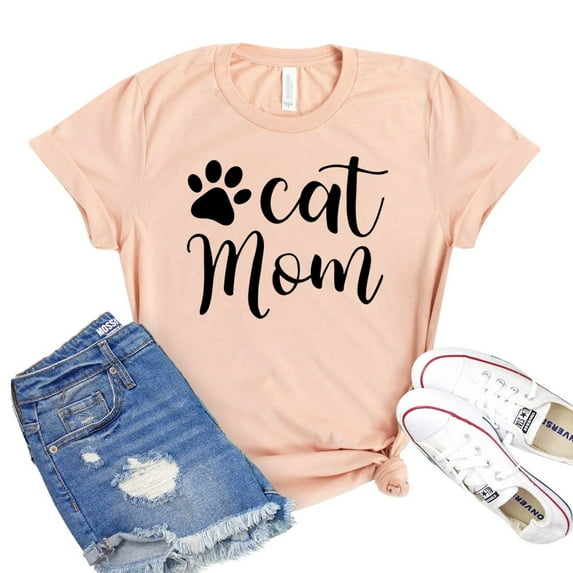Cat Mom Shirt Kitty Mama Tee Mother's Day Tshirt Gift For Owner Animal Lover Shirts Women's Pet T-shirt