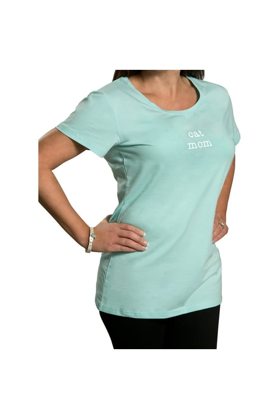 Company - Cat Mom - Small Teal/Mint Green T-Shirt