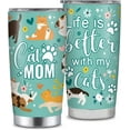 thumbnail image 1 of Cat Mom Stainless Steel Tumbler 20oz - Unique Gifts for Cat Lovers and Owners - Best Ideas for Birthday, Christmas, 1 of 6
