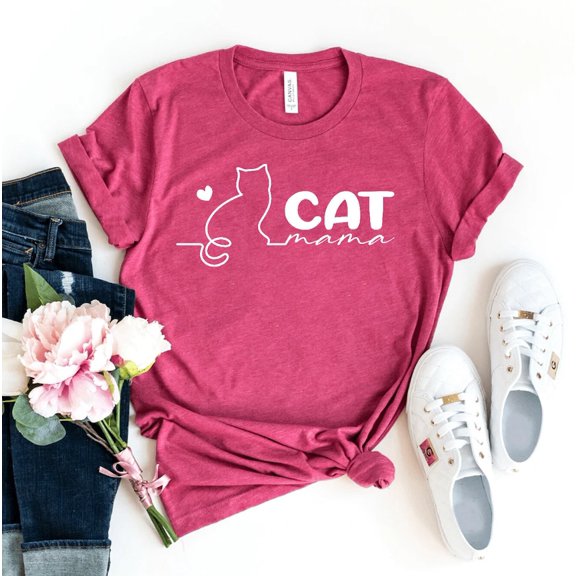 Cat Mom T-Shirt, Pet Lover Shirt, Cat , Animal Lover Shirts, Mama Shirts, Cat Mama , Women Tee, Mother'S Day Top, Cute Cat Shirts Tshirt All Size S-5XL
