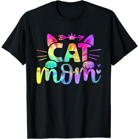 Cat Mom Tie Dye Mother's Day Cat Owner Cat Lover Cat Mama T-Shirt
