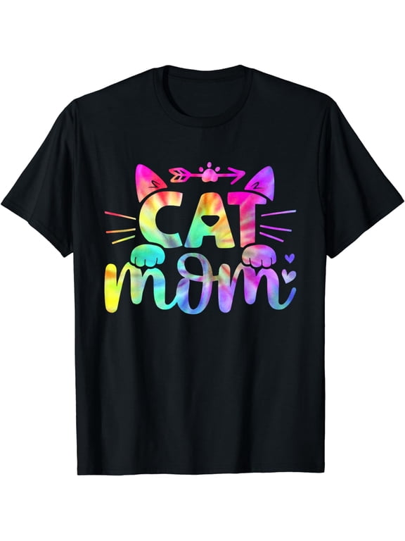 Cat Mom Tie Dye Mother's Day Cat Owner Cat Lover Cat Mama T-Shirt
