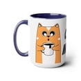 thumbnail image 1 of Cat Mom Two-Tone Coffee Mugs, 15oz, 1 of 5