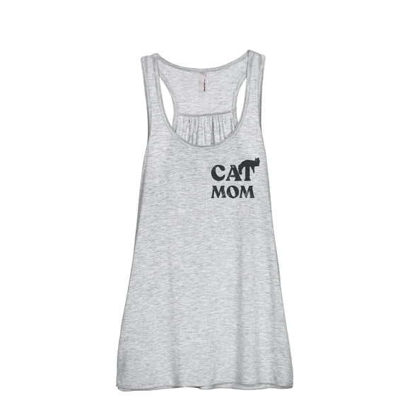 Cat Mom Women's Fashion Sleeveless Flowy Racerback Tank Top Sport Grey Small