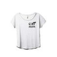 thumbnail image 1 of Cat Mom Women's Fashion Slouchy Dolman T-Shirt Tee Heather White Small, 1 of 4