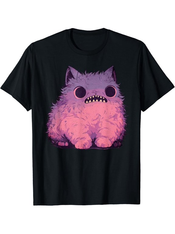 Cat Monster Graphic Kawaii Pastel Goth Aesthetic Goth T-Shirt