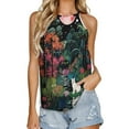 thumbnail image 1 of Cat Moon Jungle Women's Loose Round Neck Summer Sleeveless Vest, 1 of 6